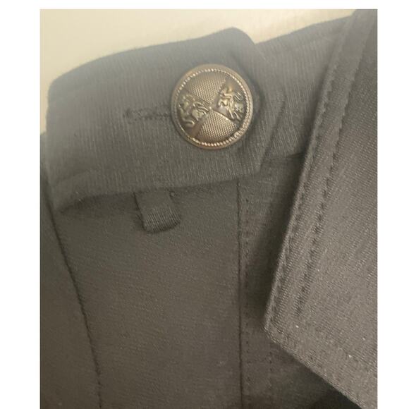 NEW Cecico Military Jacket Blazer M Charcoal Womens Band Cropped Zip Front Biker - Picture 7 of 11